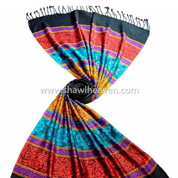 ethnic colorful striped kani shawl/hijab
